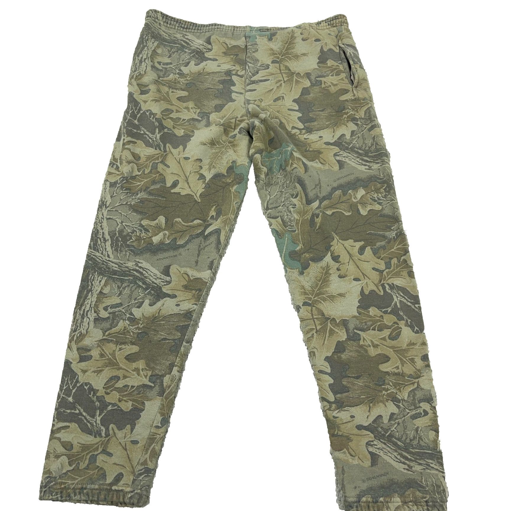 Jerzees VINTAGE Jerzees Camouflage Sweatpants Men's Small Jogger 29in Inseam Green 100% Cotton 90s Baggy, USA Mens Size US 29 - 2 Thumbnail