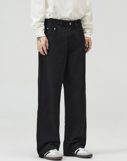 Japanese Brand Men's trendy all-match loose straight washed jeans Size US 32 / EU 48 - 3 Thumbnail