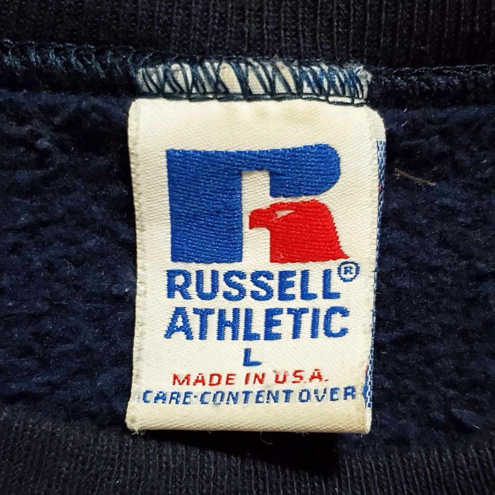 Vintage VINTAGE Russell Sweatshirt Mens Large L Made In USA Blue Pullover USA Theme Size US L / EU 52-54 / 3 - 2 Thumbnail