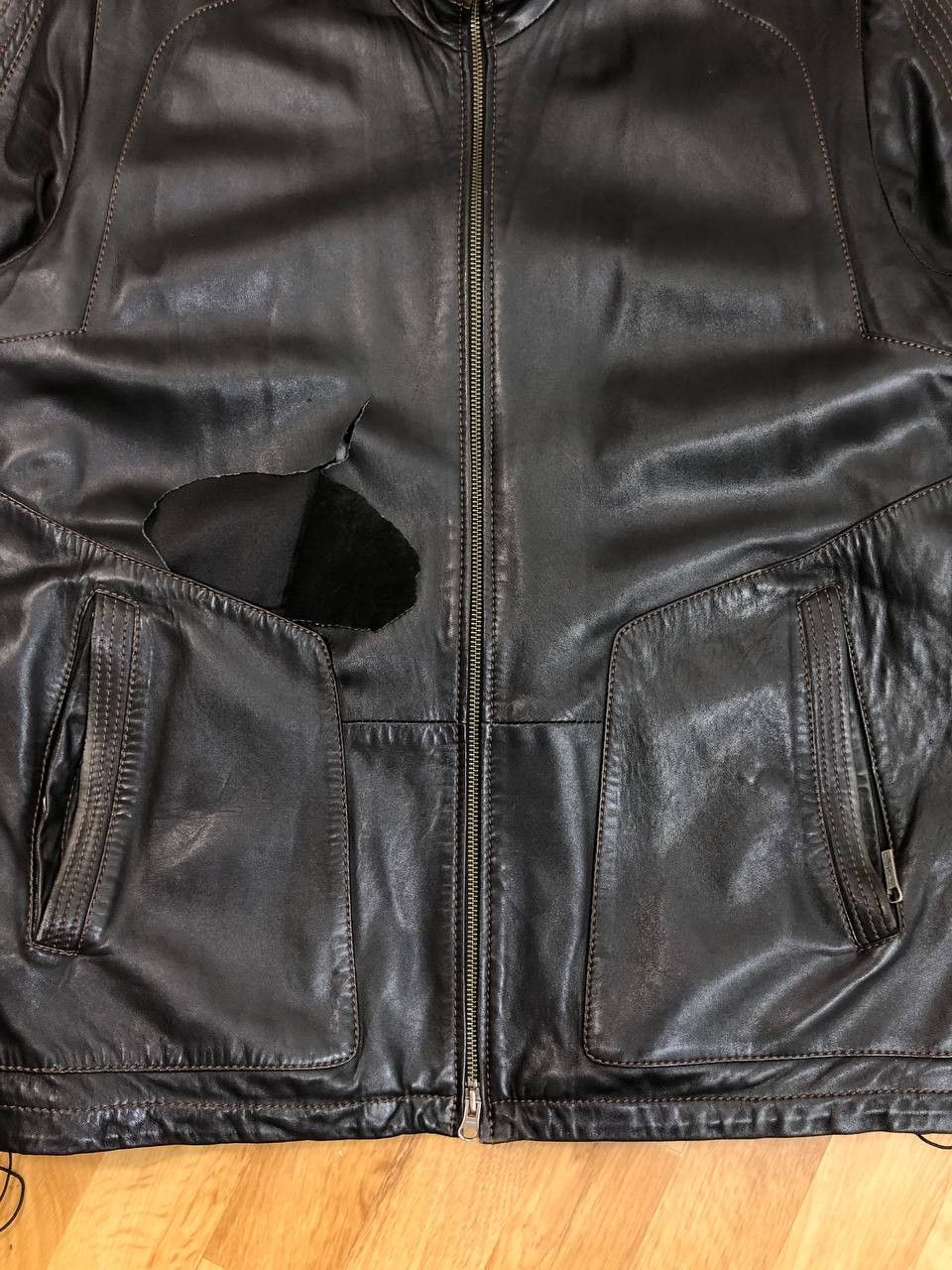 Genuine Leather 90s genuine leather gray boxy bomber jacket avant garde Size US L / EU 52-54 / 3 - 15 Thumbnail