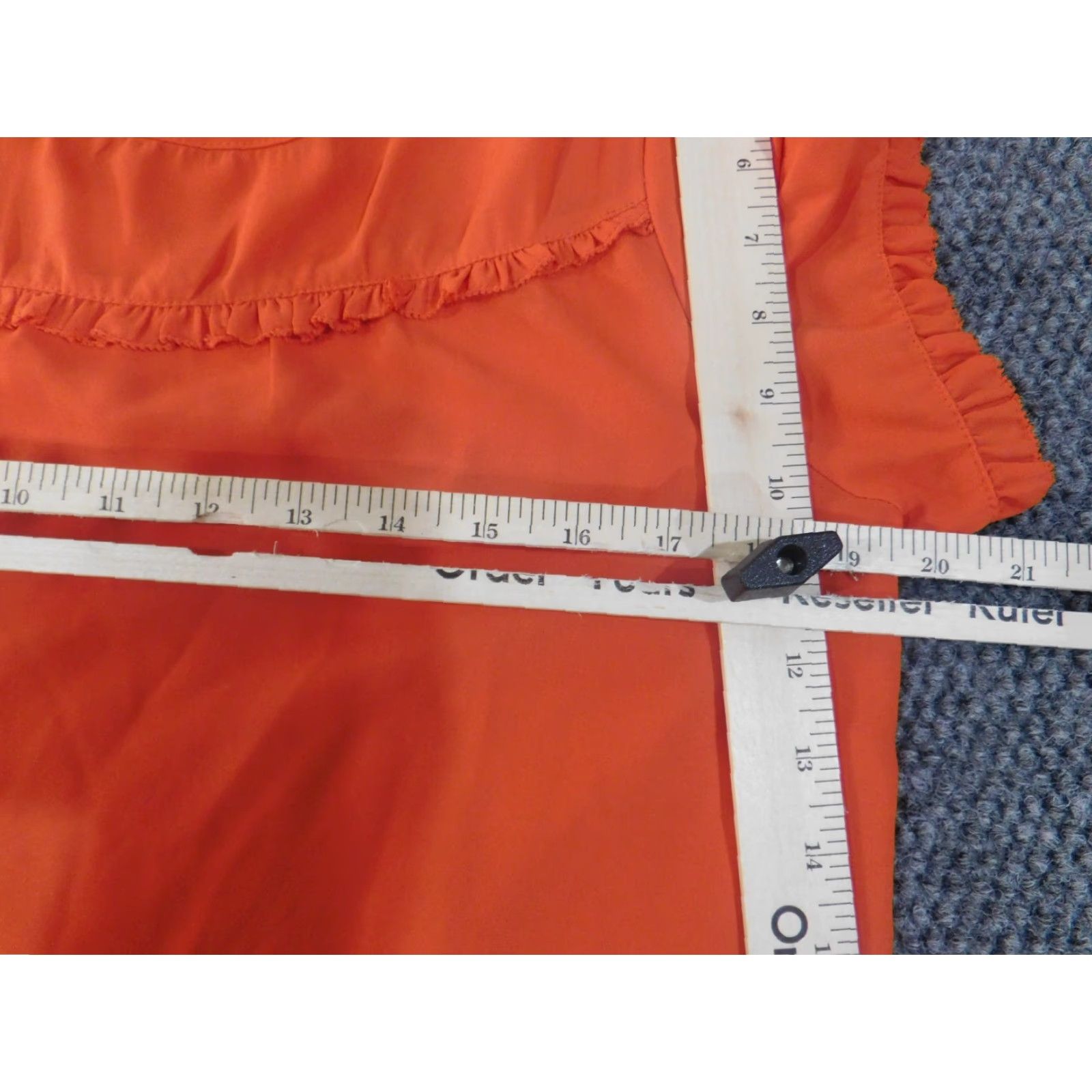 Ann Taylor Loft Blouse M Orange Rayon Woven Short Sleeve Round Neck Casual Womens Regular Size M Loft Brand Ann Taylor Loft Size M / US 6-8 / IT 42-44 - 5 Thumbnail