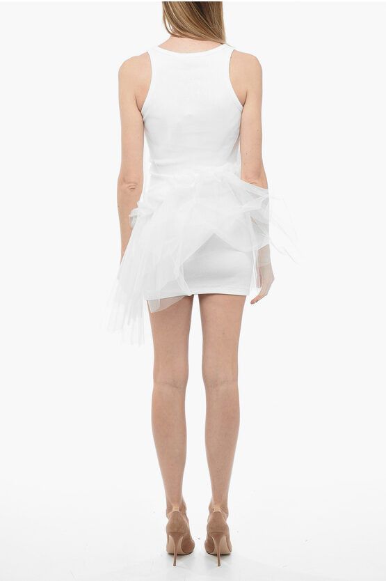MSGM og1mm0724 Double Layered Tank Dress in White Size M / US 6-8 / IT 42-44 - 2 Thumbnail
