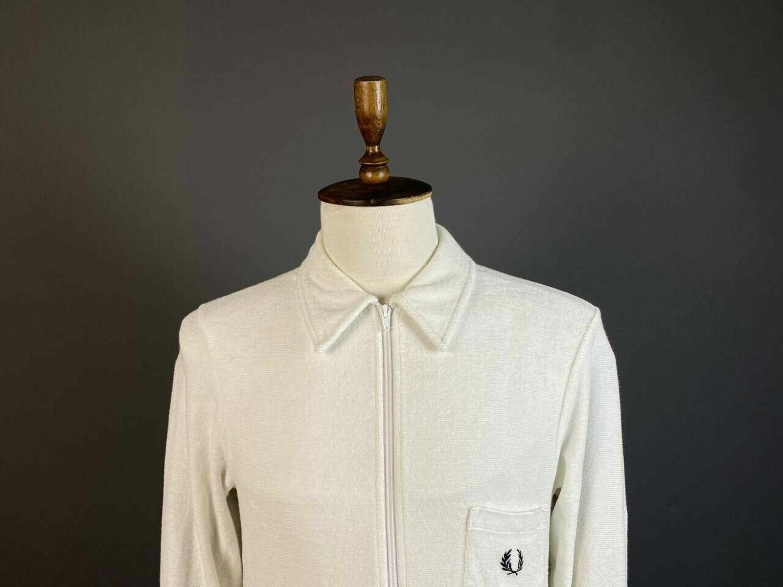 Fred Perry Men Fred Perry Reissues White Full Zip Sweater Size S Size US S / EU 44-46 / 1 - 2 Thumbnail