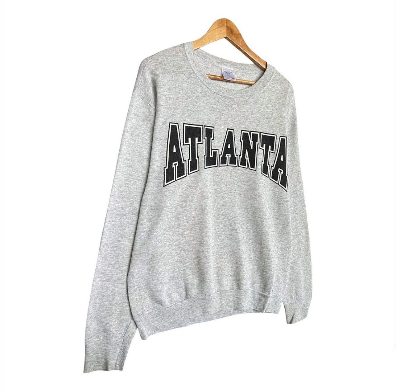 Vintage Vintage 90s Atlanta State Collage Spellout Grey Sweatshirt Size US L / EU 52-54 / 3 - 2 Thumbnail