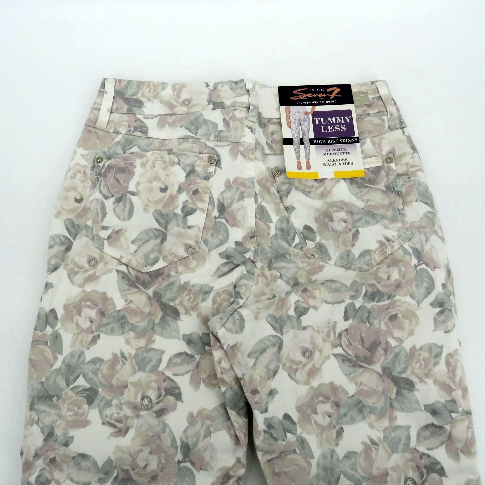 Other Seven7 Tummy Less High Rise Skinny Floral Jeans Women's Size Size 30" / US 8 / IT 44 - 4 Thumbnail