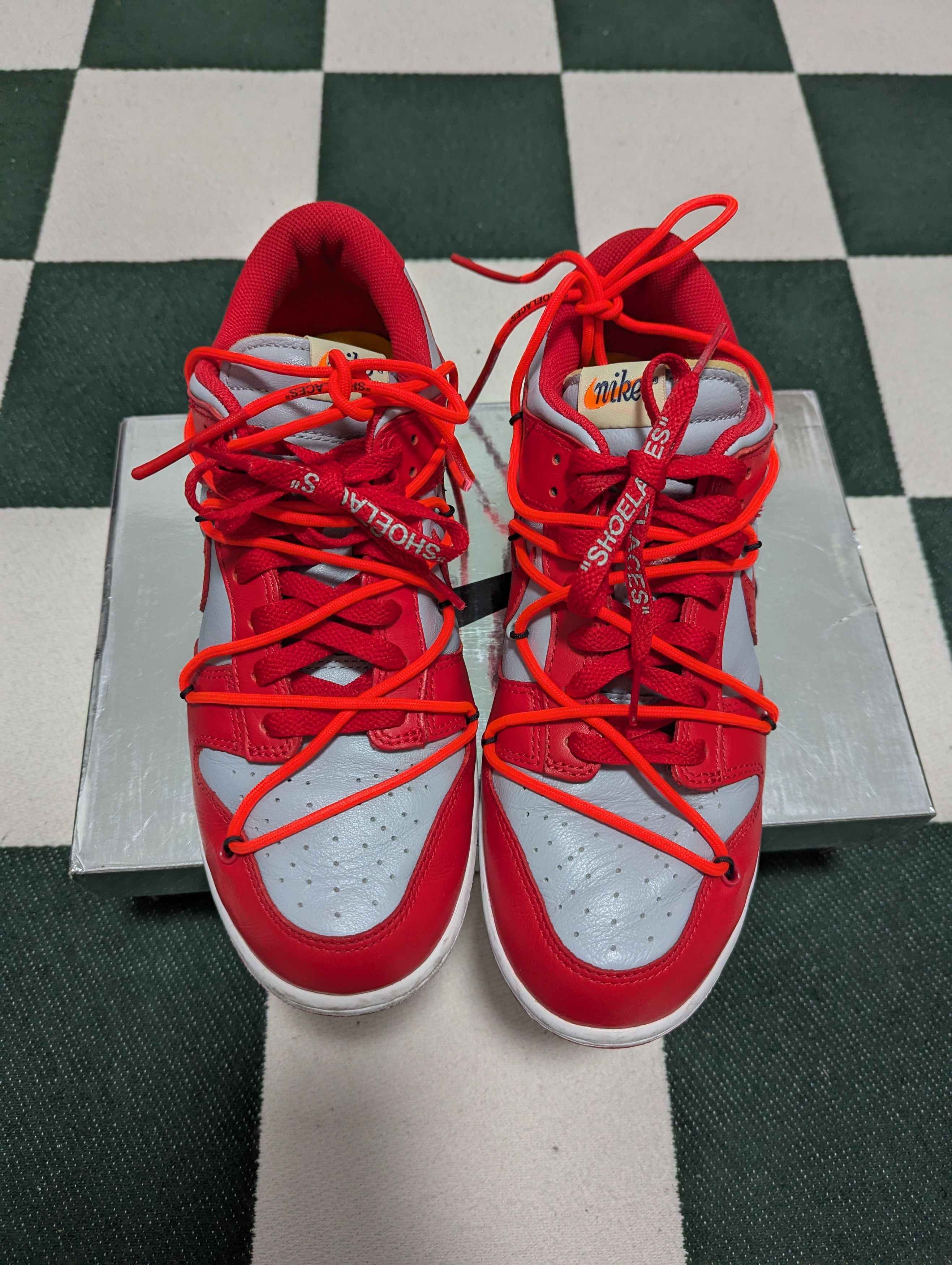 Nike × Off-White Nike Dunk Low Off White University Red Size US 9 / EU 42 - 6 Thumbnail