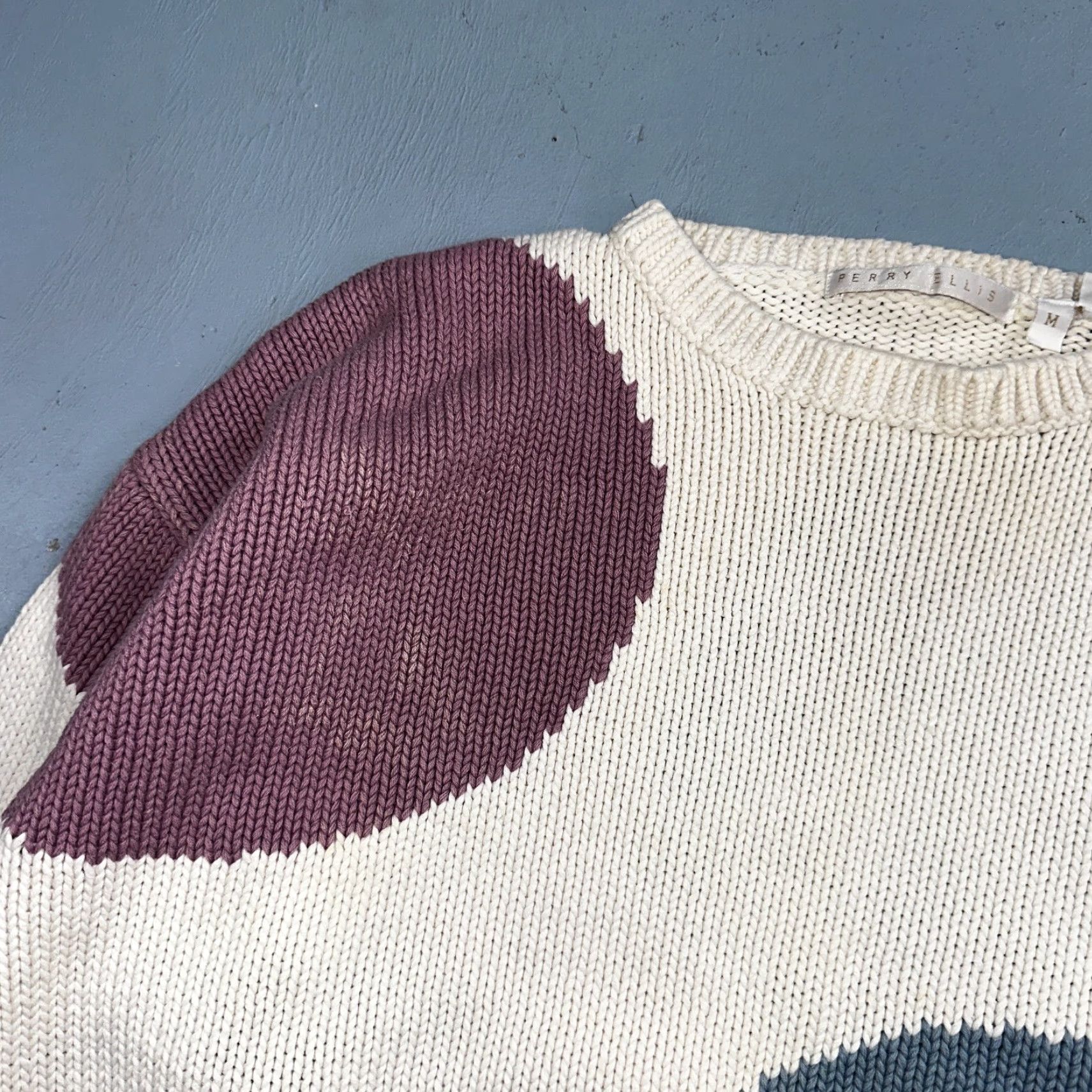Perry Ellis Perry Ellis VTG Atomic Pullover Sweater Womens M Multicolor Abstract Ski Cotton Size M / US 6-8 / IT 42-44 - 2 Thumbnail