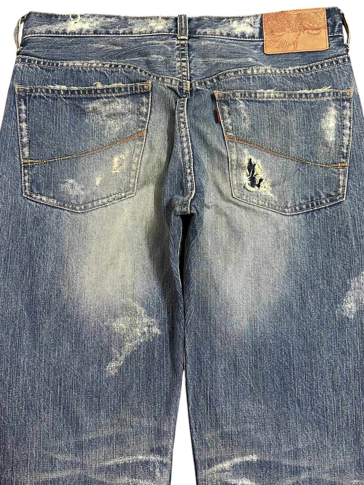 If Six Was Nine Vintage Japanese Brand Distressed Destroyer Faded Wash Jeans Size US 31 - 5 Thumbnail