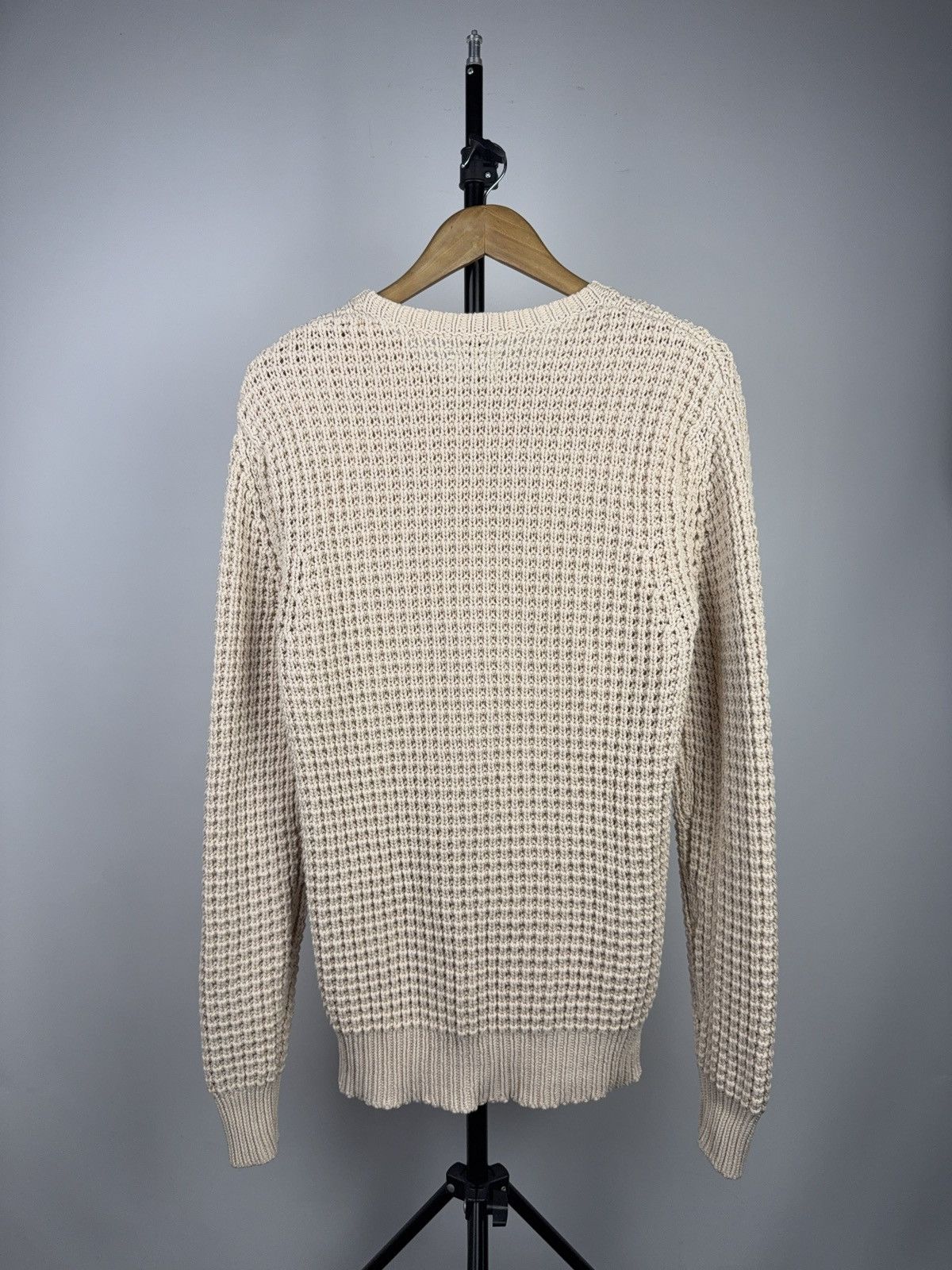 Allsaints Avant Garde 00s AllSaints Cream Waffle Knit Cotton Sweater Size US S / EU 44-46 / 1 - 7 Thumbnail