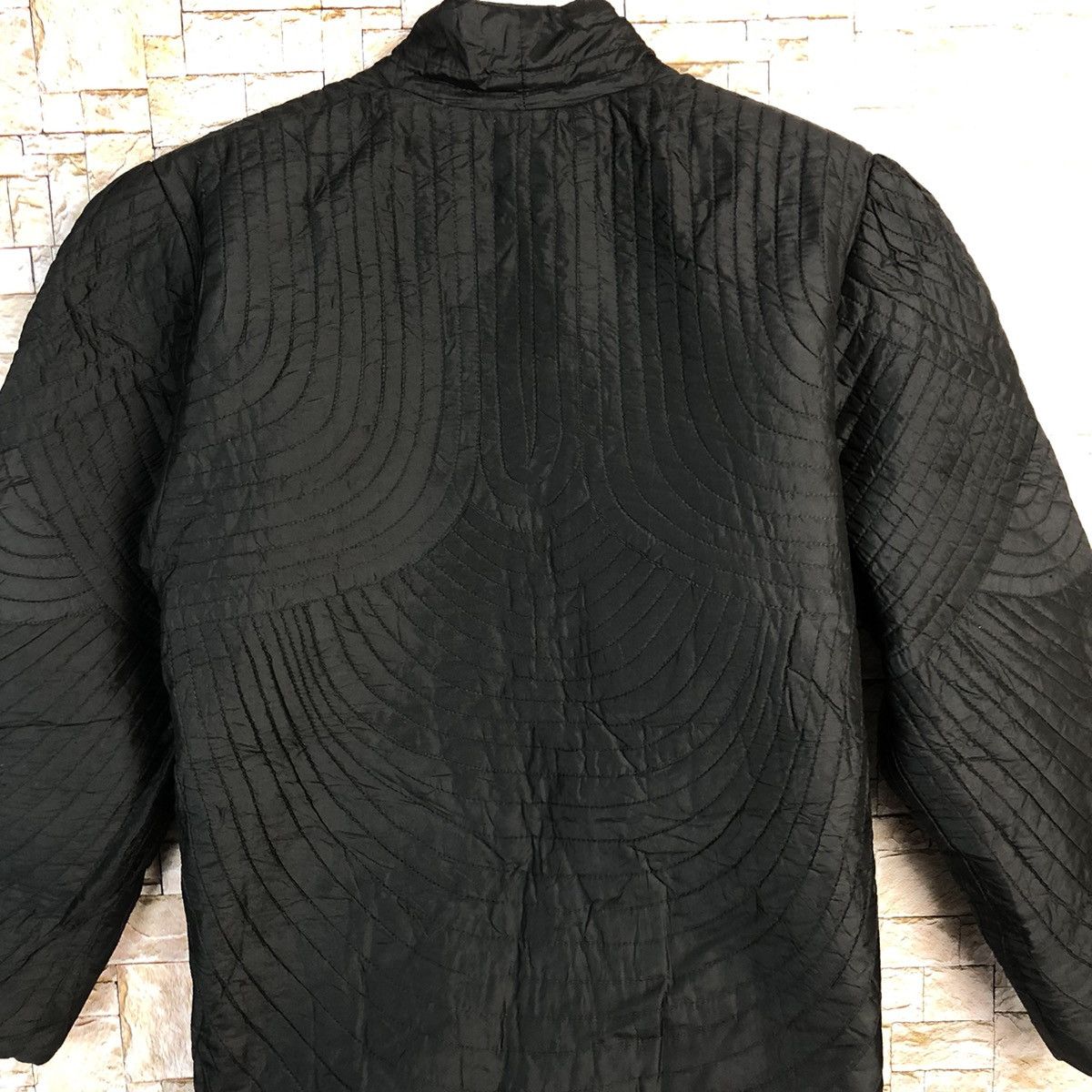 Vintage Thai Silk Black hand made Coats cardigan #A220 Size US M / EU 48-50 / 2 - 13 Thumbnail