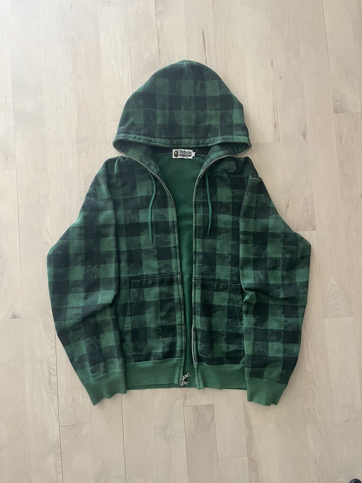 Bape Full Zip Hoodie Plaid | Grailed