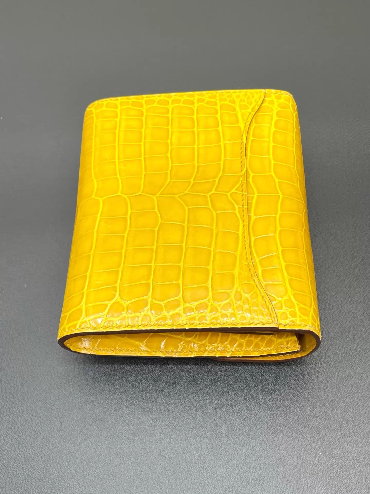 Hermes Hermès Constance Short Wallet Glossy Croc Gold D 97 New Size ONE SIZE - 4 Thumbnail