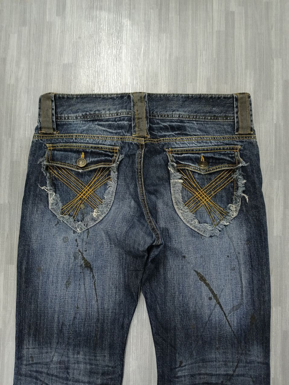 Japanese Brand FLARE SPLATTER WASHED UNBRANDED DENIM PANTS Size US 33 - 5 Thumbnail