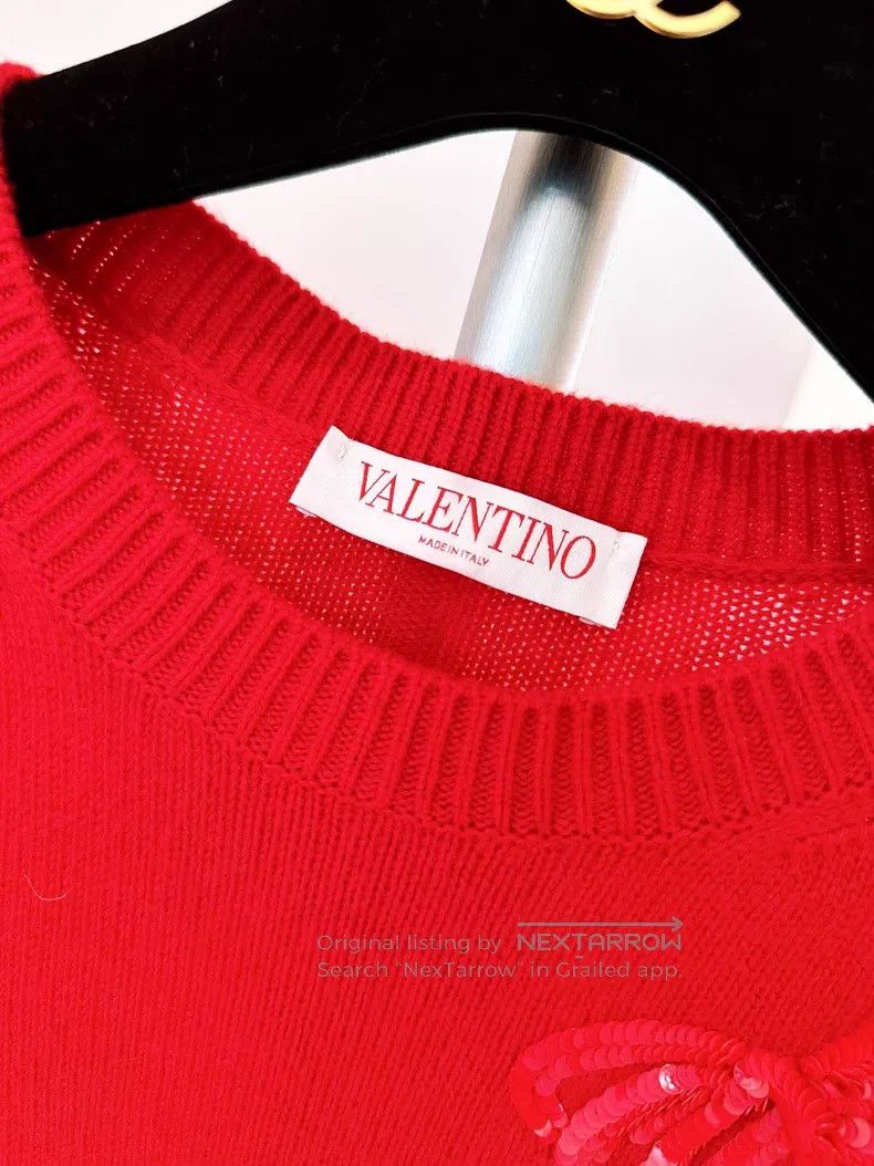 Valentino Valentino Bow sequin cashmere sweater Size XS / US 0-2 / IT 36-38 - 7 Thumbnail
