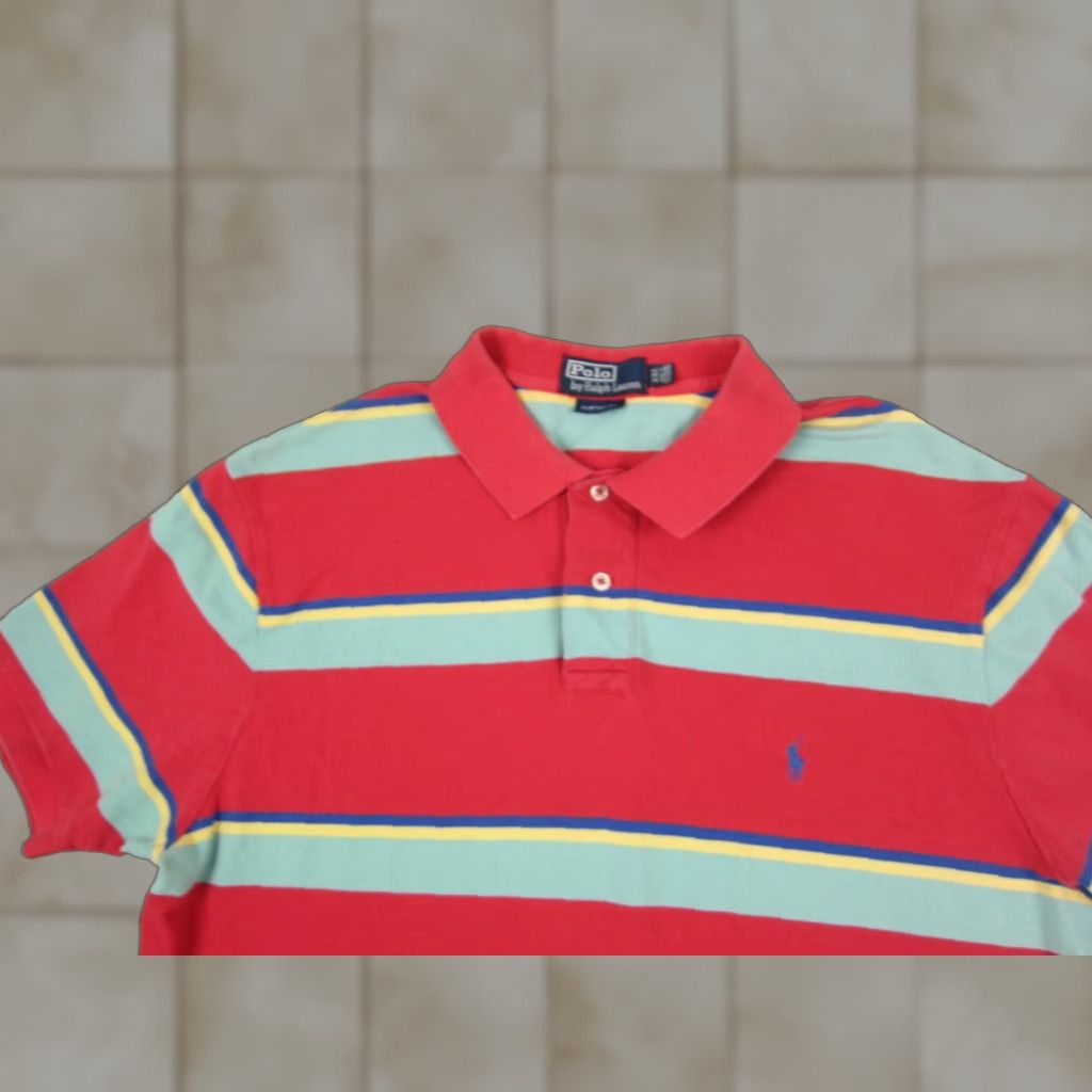 Polo Ralph Lauren VINTAGE Polo Ralph Lauren Polo Shirt Mens 2XL XXL Red Green Striped Pony Golf Size US XXL / EU 58 / 5 - 1 Thumbnail