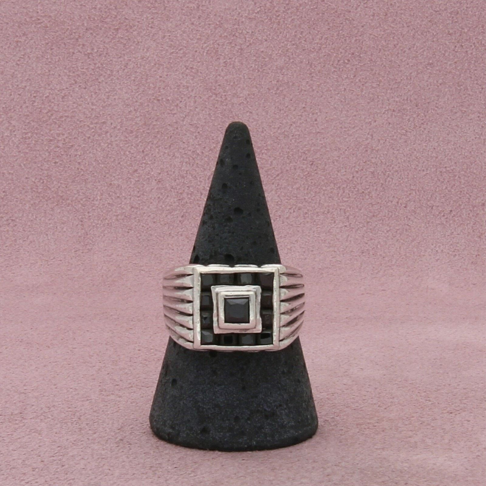 Sterling Silver sterling silver channel-set black cz signet ring size 9.5 Size ONE SIZE - 3 Thumbnail