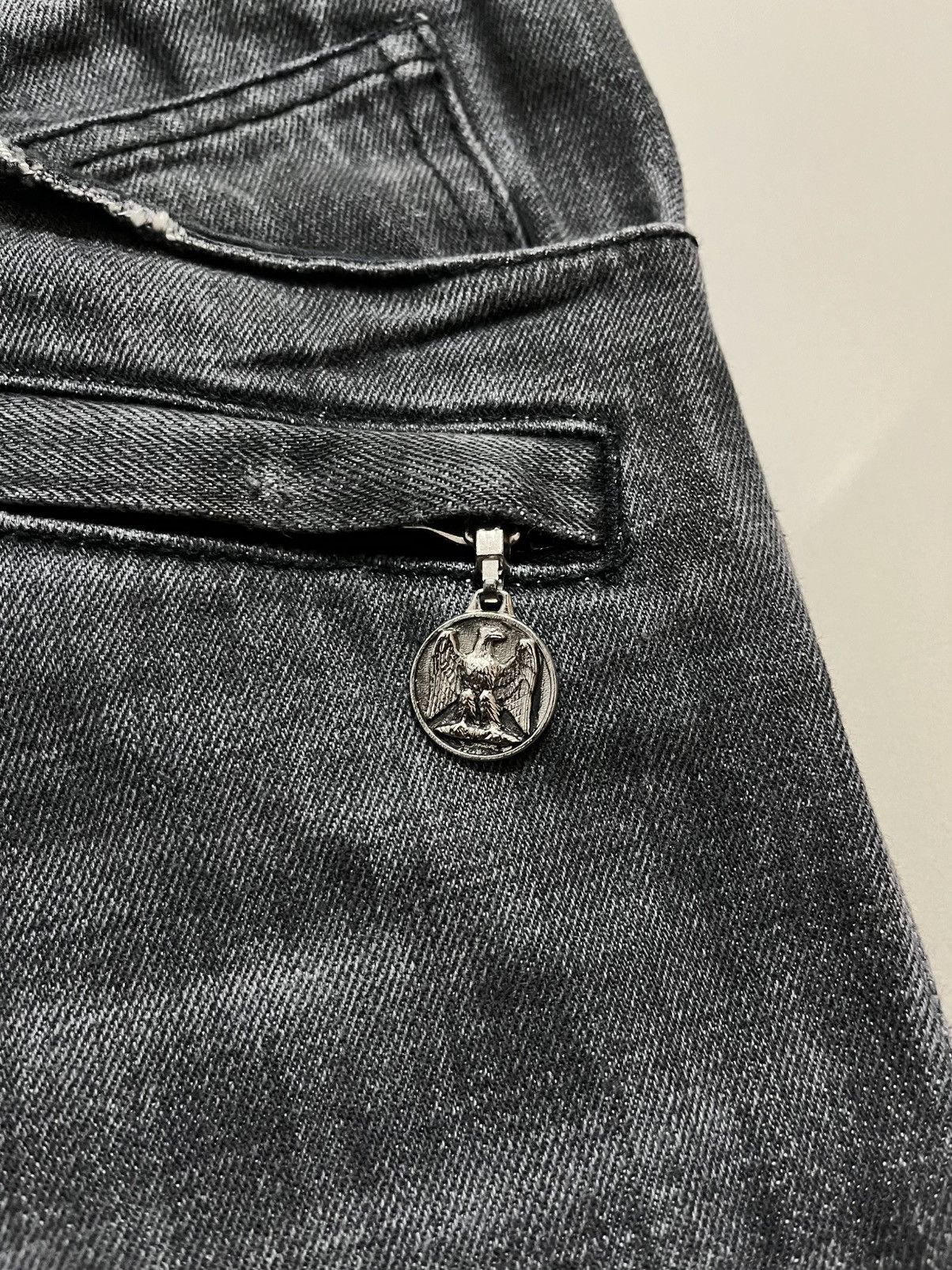 Balmain SS2011 BALMAIN BY DECARNIN EAGLE COIN SELVEDGE BIKER JEANS Size US 30 / EU 46 - 9 Thumbnail