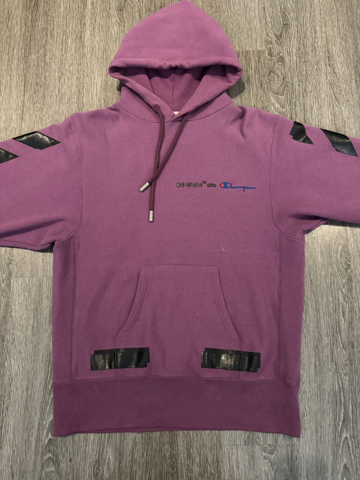 Champion × Off-White Off White Champion Purple Hoodie Size Medium Size US M / EU 48-50 / 2 - 3 Thumbnail