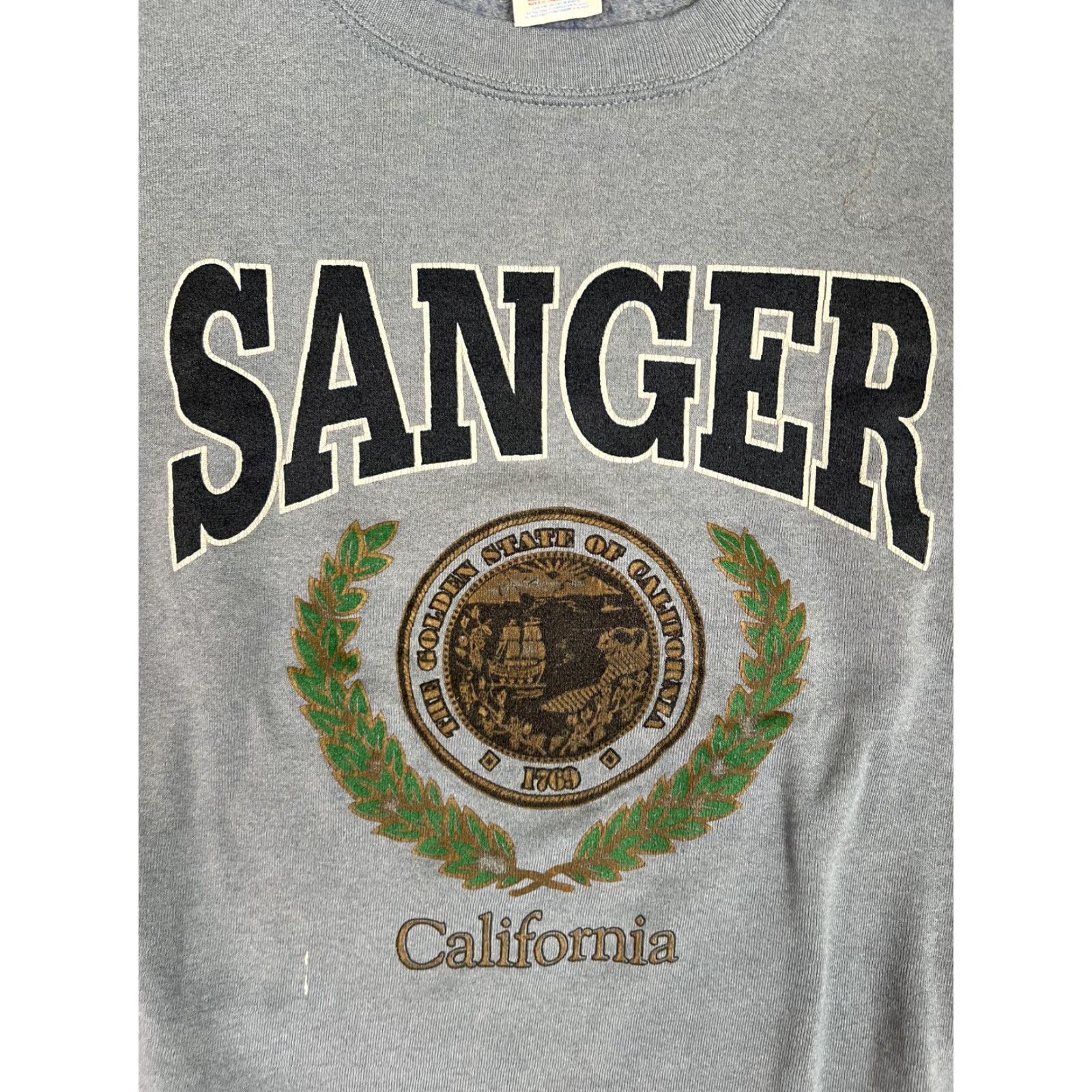 Jerzees VINTAGE Sanger California Sweatshirt Mens 2XL Blue Crewneck Fleece USA Made Jerzees Graphic Print Size US XXL / EU 58 / 5 - 2 Thumbnail