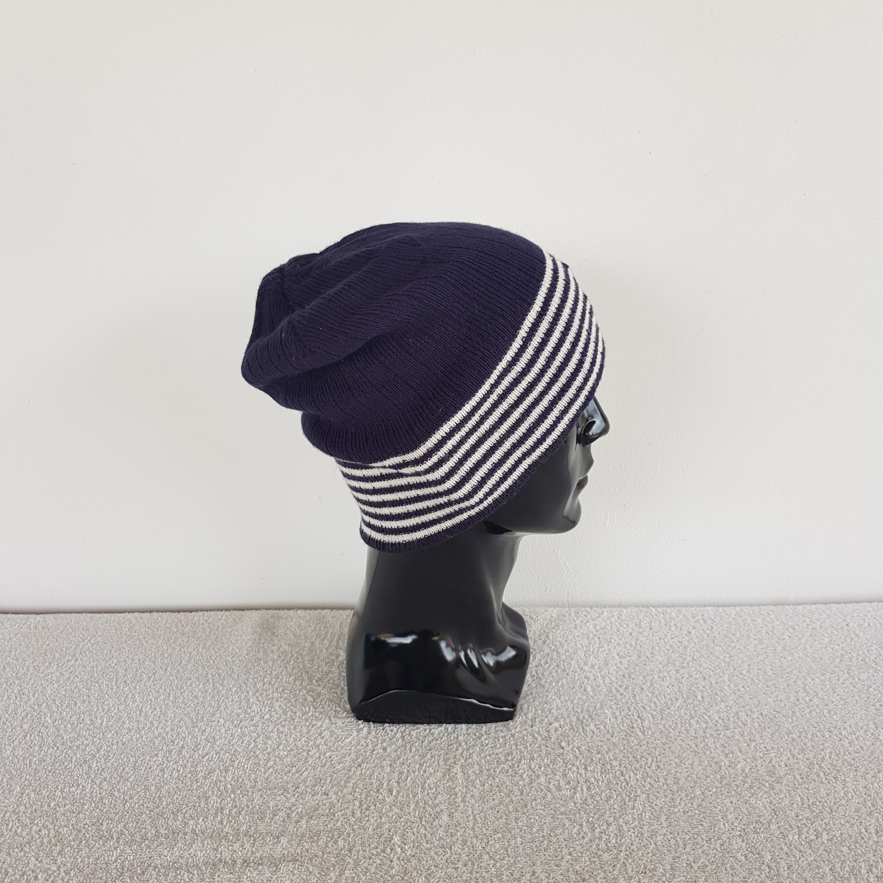 Aran Isles Knitwear Vintage Le Coq Spotfit Beanie Ribbed Knit Snow Caps Hats. Size ONE SIZE - 3 Thumbnail