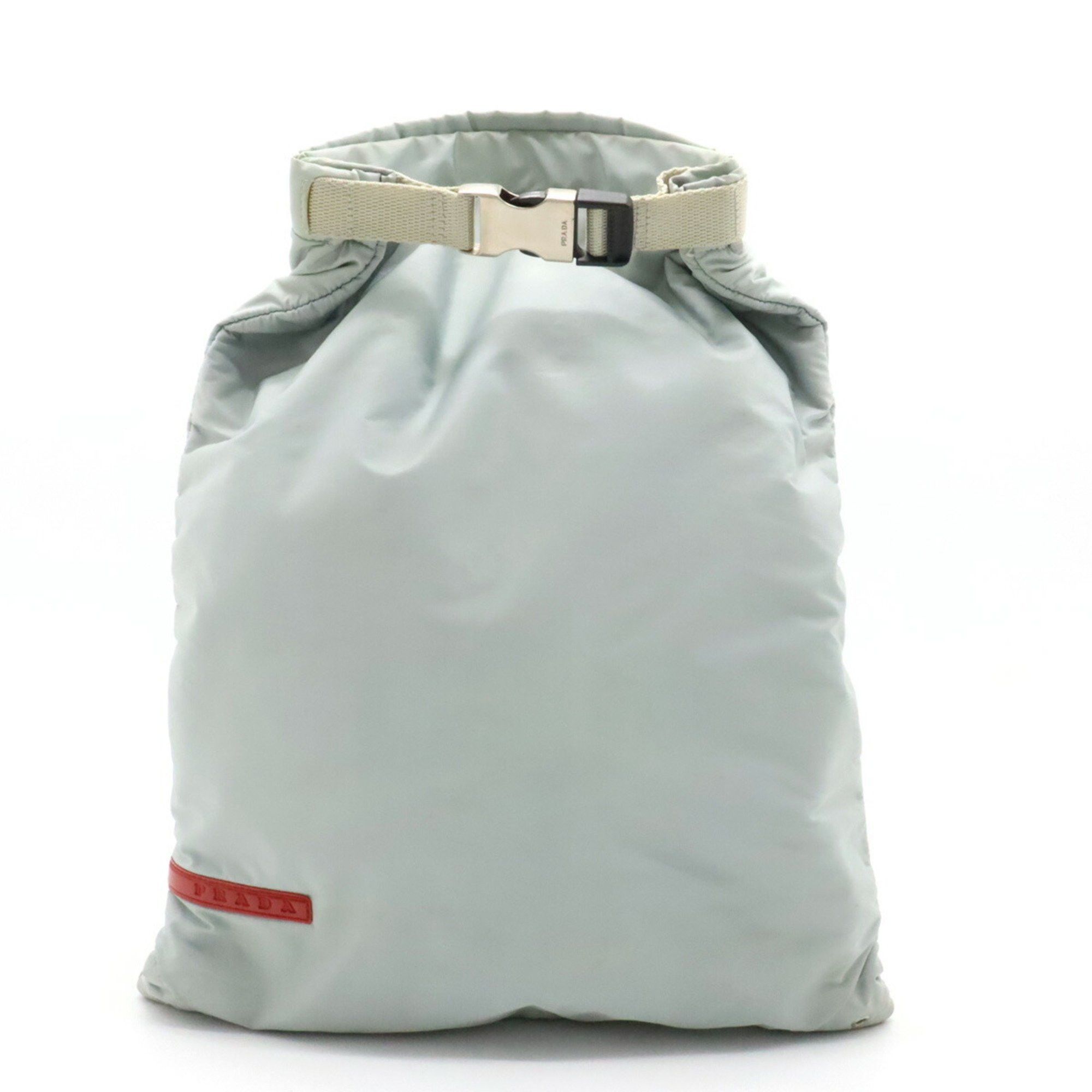 image of Prada Sports Backpack Rucksack Nylon Light Gray Red, Women's