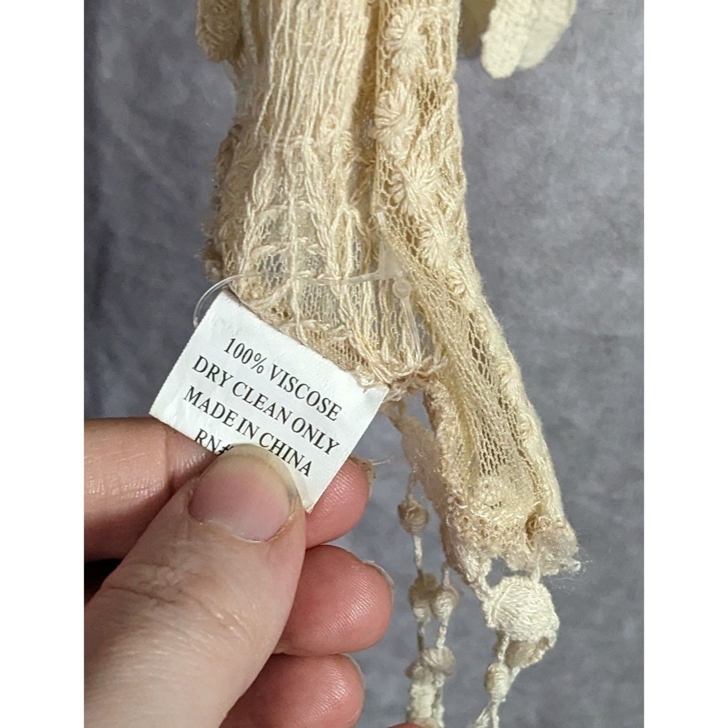Other Vintage Victorian Style Crochet Lace Asymmetrical Scarf Wrap Size ONE SIZE - 2 Thumbnail