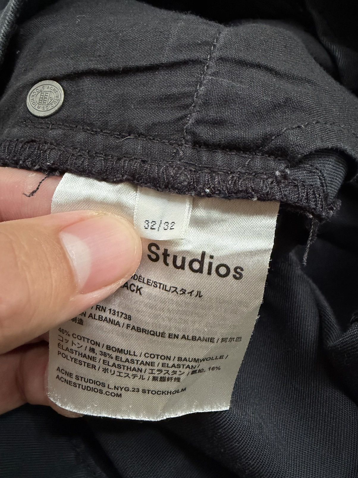 Acne Studios Ace Ups Black Khaki Denim Jeans Size US 32 / EU 48 - 5 Thumbnail