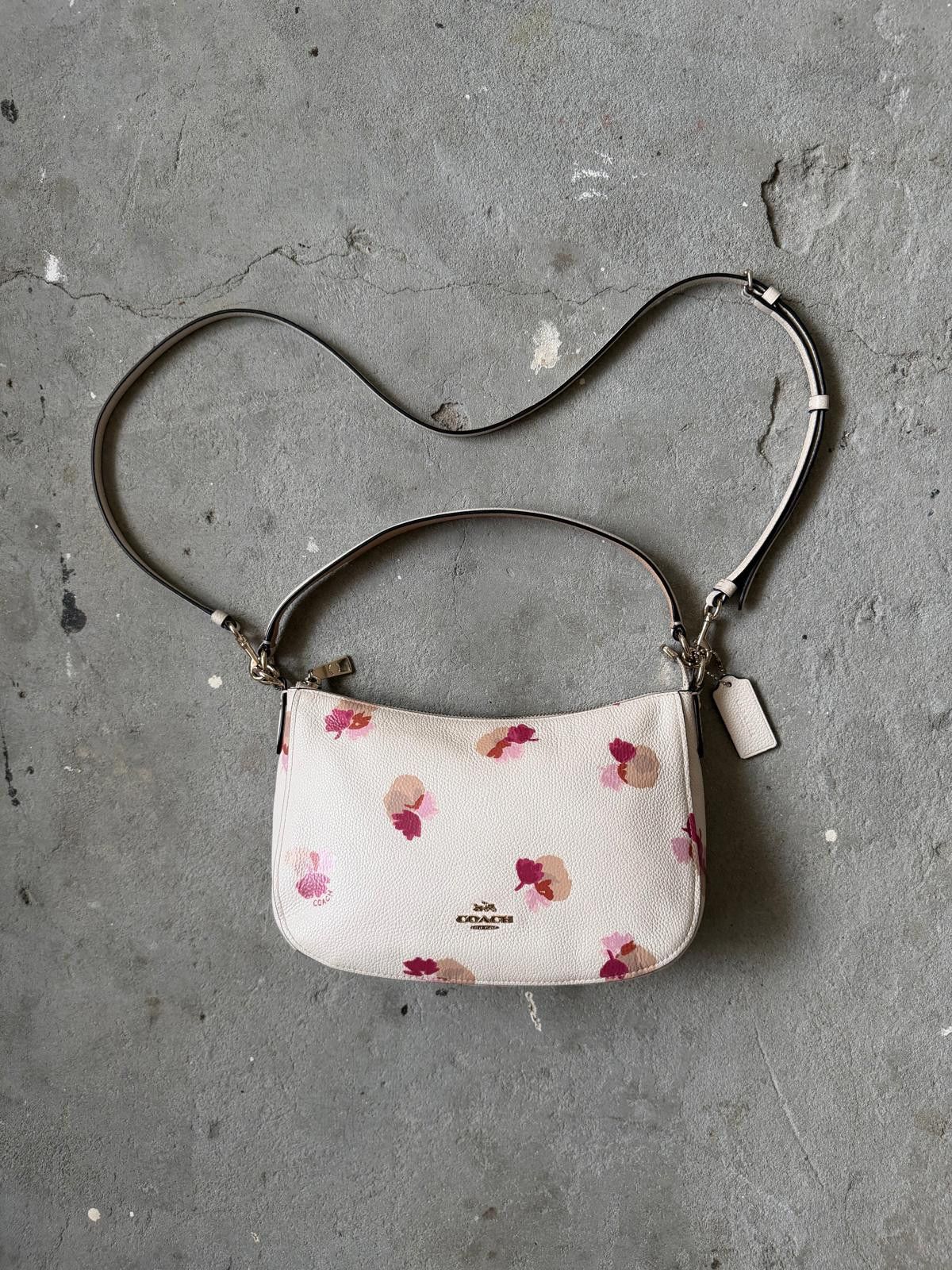 Coach Coach 2Way Sutton Floral Shoulder Bag White/Pink Size ONE SIZE - 1 Thumbnail