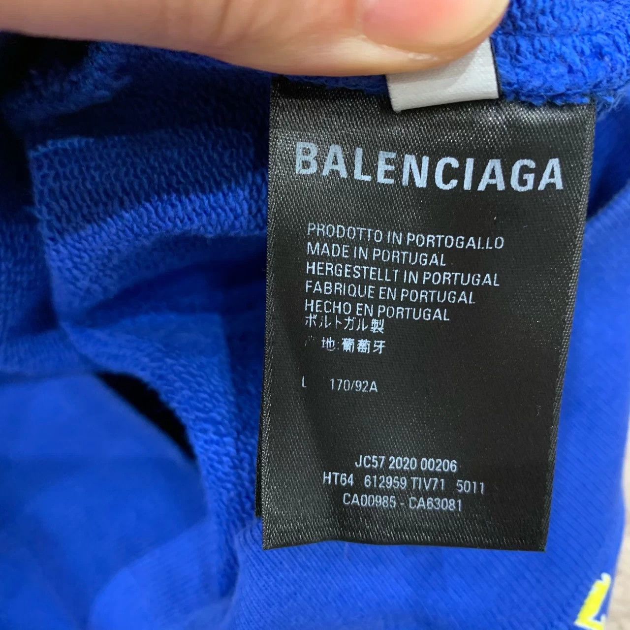 Balenciaga Balenciaga Blue Allover Print Hoodie L 95 New Size L / US 10 / IT 46 - 5 Thumbnail