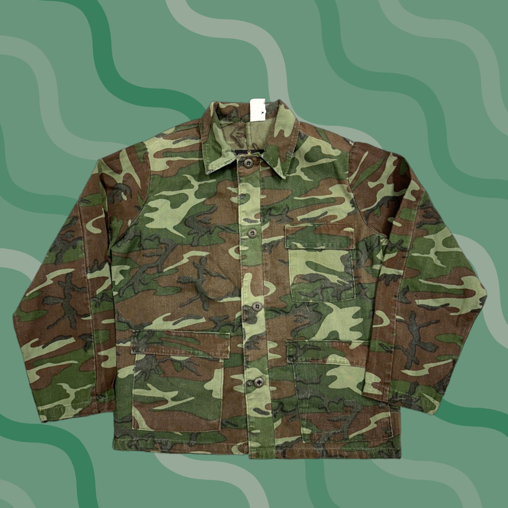 Vintage Kmart Woodland Camo Field Jacket Mens M Camouflage Button Front Pockets Size US M / EU 48-50 / 2 - 1 Thumbnail
