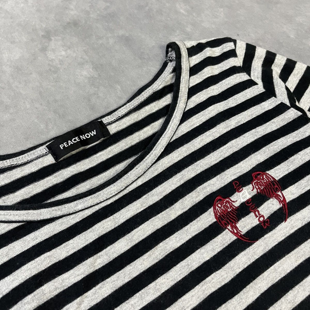 Japanese Brand PEACE NOW ARCHIVE STRIPED ZIP TOP Y2K GOTHIC GRUNGE JAPAN Size US M / EU 48-50 / 2 - 4 Thumbnail