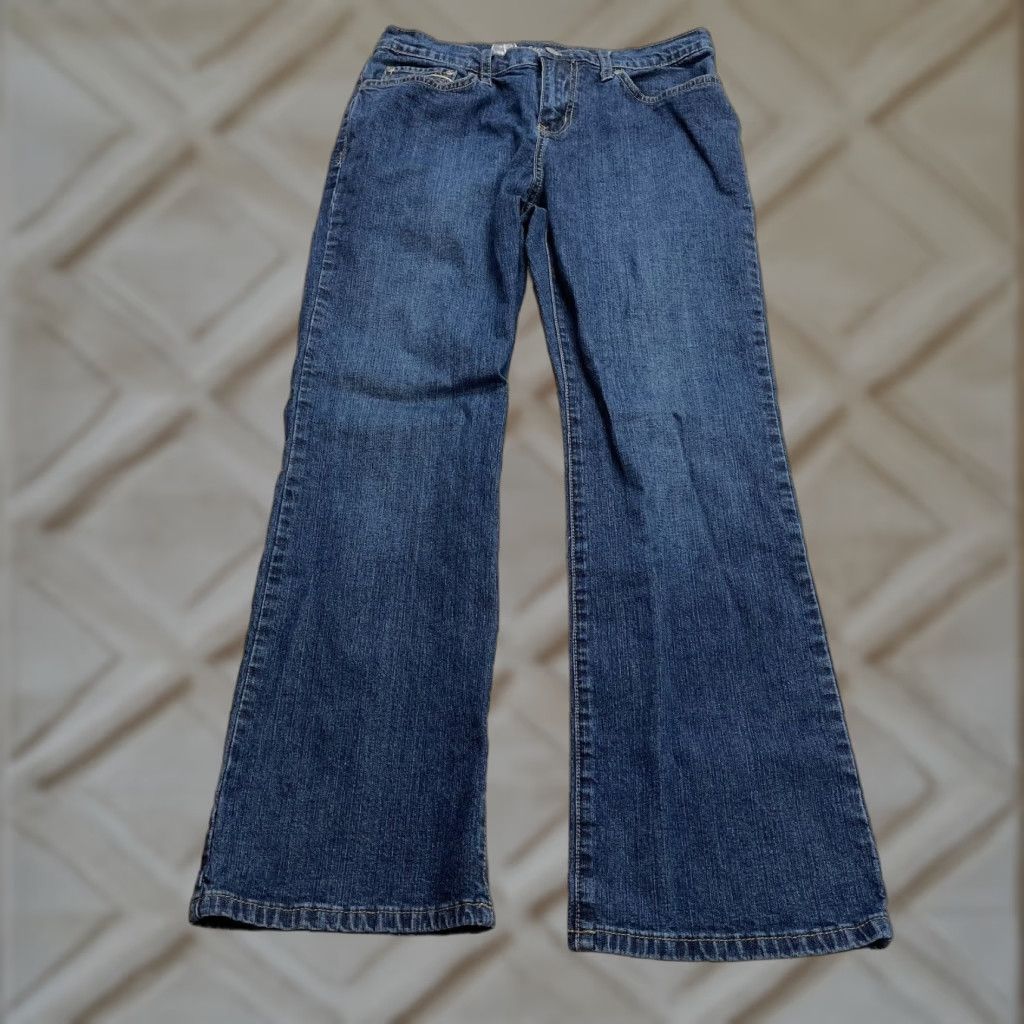 Vintage Lena Jeans Bootcut Denim Women 30x27 Blue Dark Wash Mid Rise Cotton Blend 5-Pocket Womens Size 30" / US 8 / IT 44 - 1 Thumbnail