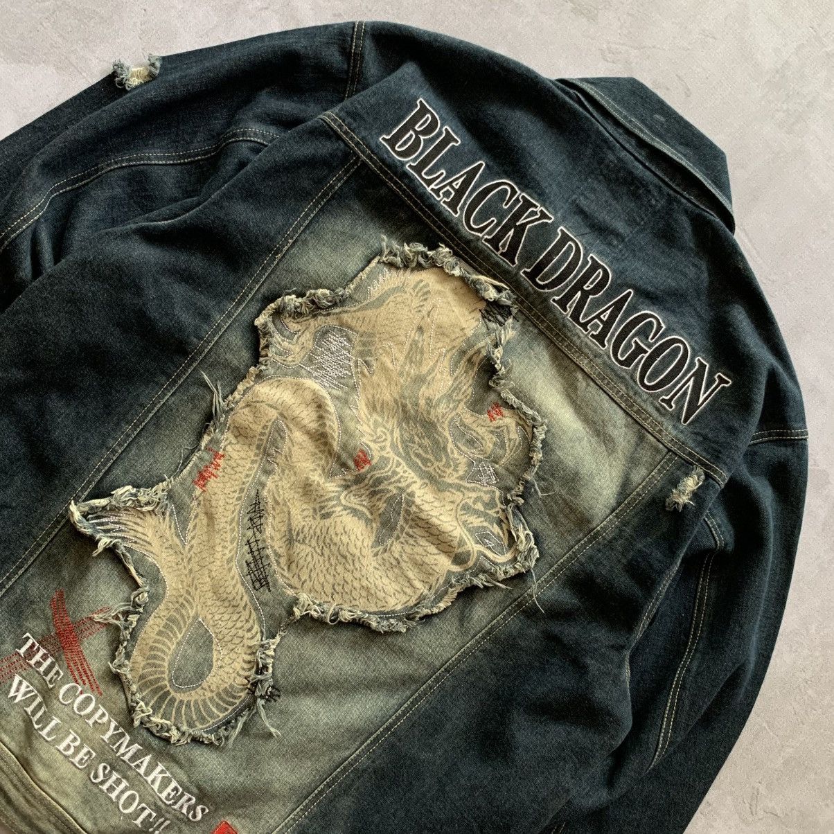 Dogtown Dog Town Black Dragon Denim Jacket Size US XL / EU 56 / 4 - 3 Thumbnail