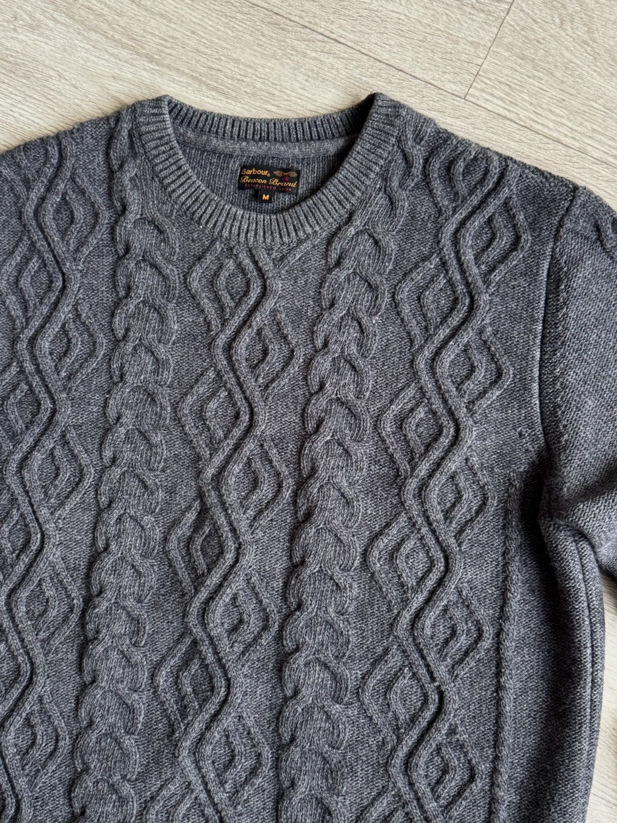 Barbour 🔷Vintage Barbour Cable Knitted Sweater 90s🔷 Size US M / EU 48-50 / 2 - 3 Thumbnail