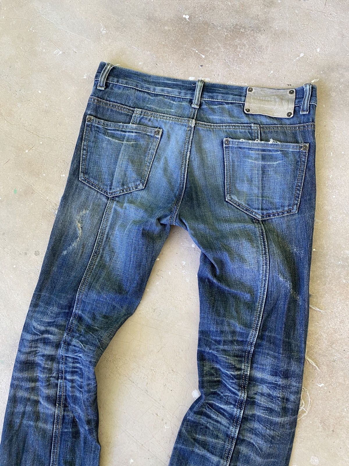 Japanese Brand Buffalo Distressed Flared Denim Jeans Y2K Size US 31 - 12 Thumbnail