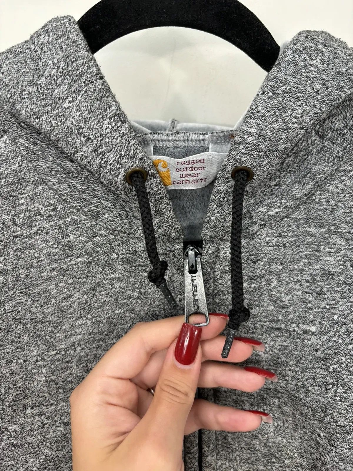 Carhartt × Vintage Vintage Carhartt Velour Lined Thermo Hype Zip Up Hoodie Size US M / EU 48-50 / 2 - 6 Thumbnail