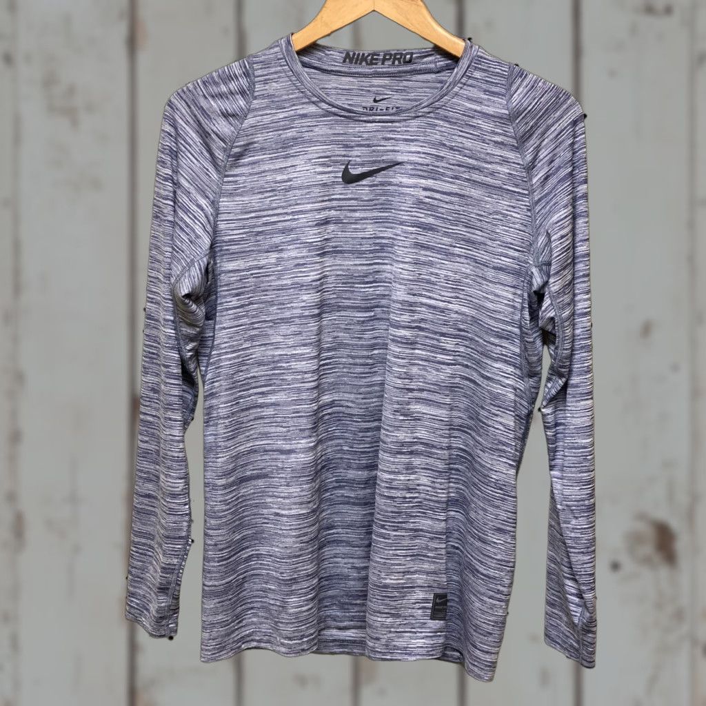 Nike Nike Pro Dri Fit Mens Medium Athletic Long Sleeve Pullover Gym Training Shirt Size US M / EU 48-50 / 2 - 1 Thumbnail