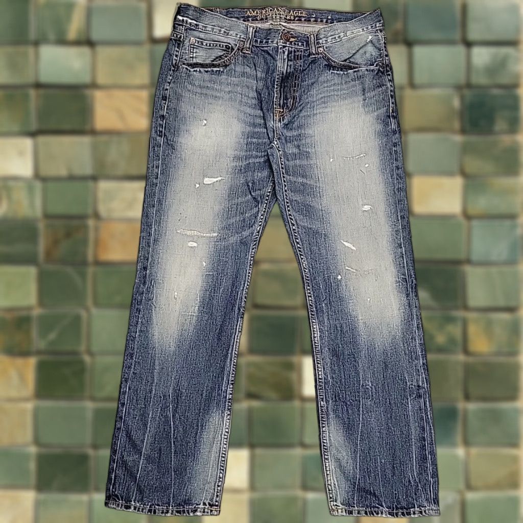Vintage VINTAGE American Eagle Jeans Men 30 Blue Distressed Faded Denim 100% Cotton Straight Size US 30 / EU 46 - 1 Thumbnail