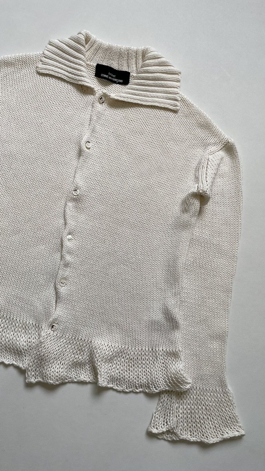 Comme des Garcons S/S 1993 Flared Hem Knit Cotton Cardigan Size M / US 6-8 / IT 42-44 - 6 Thumbnail