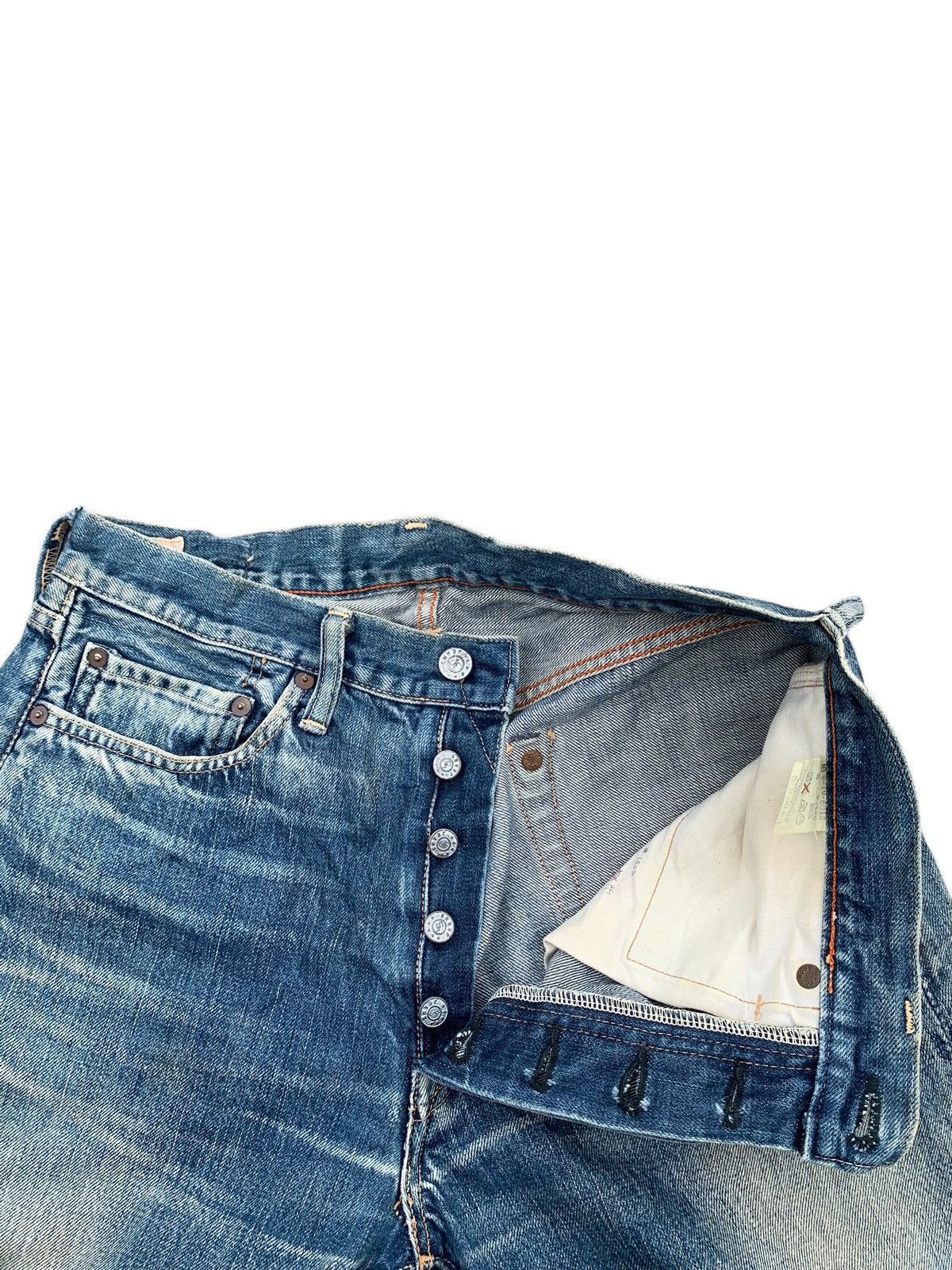 Kapital VINTAGE 45RPM SELVEDGE BUTTON FLY JAPANESE DISTRESSED DENIM Size US 31 - 12 Thumbnail