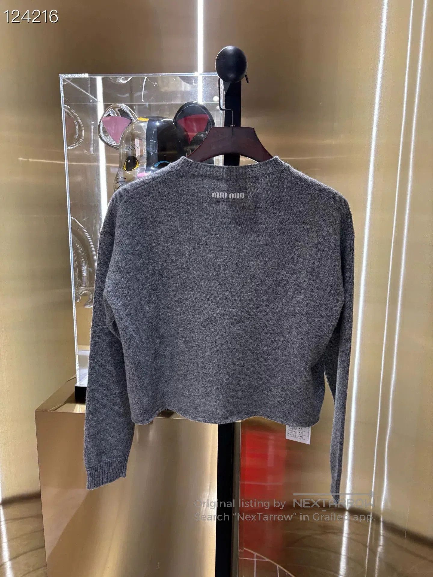 Miu Miu Miu Miu Gray Short Wool Sweater. Size M / US 6-8 / IT 42-44 - 2 Thumbnail
