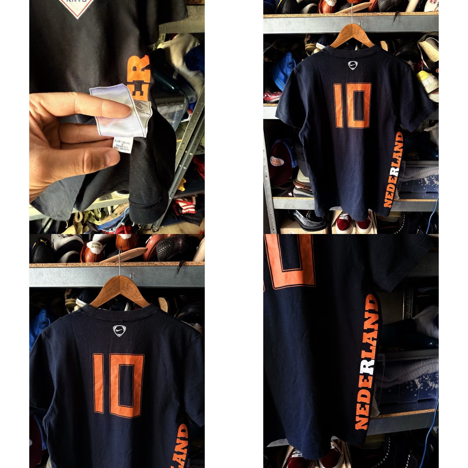 Nike VINTAGE Nike Netherlands 2008-09 Cotton T-Shirt M Black Wesley Sneijder #10 Knvb Jersey Football Shirt Mens Clothing Shirt Size US M / EU 48-50 / 2 - 8 Thumbnail