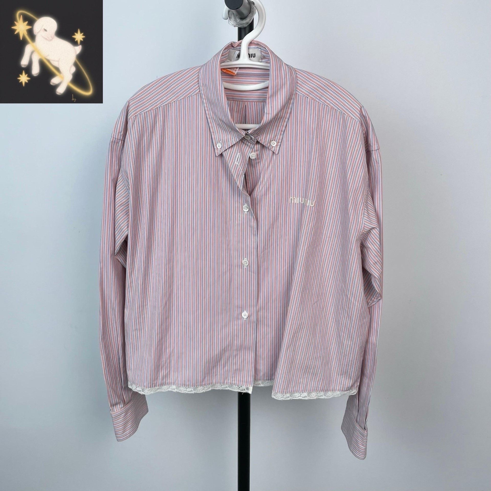 Miu Miu Miu Miu Striped Pink Button Up 24 Women Size XS / US 0-2 / IT 36-38 - 1 Thumbnail