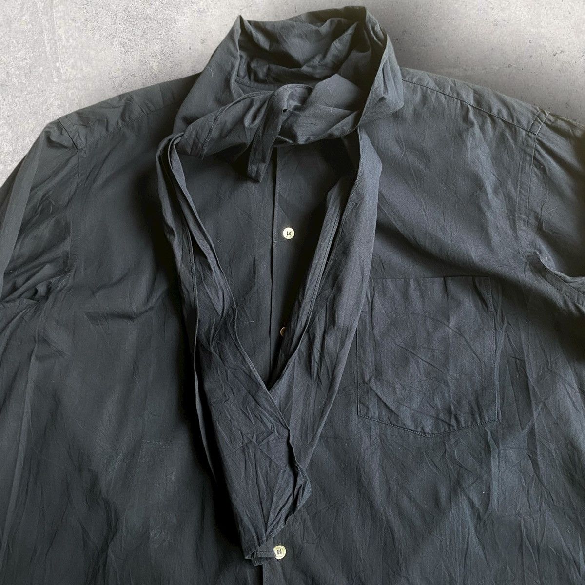 Comme des Garcons Homme Plus Vintage 90’s Tie Collar Oversize Shirt Size US L / EU 52-54 / 3 - 2 Thumbnail