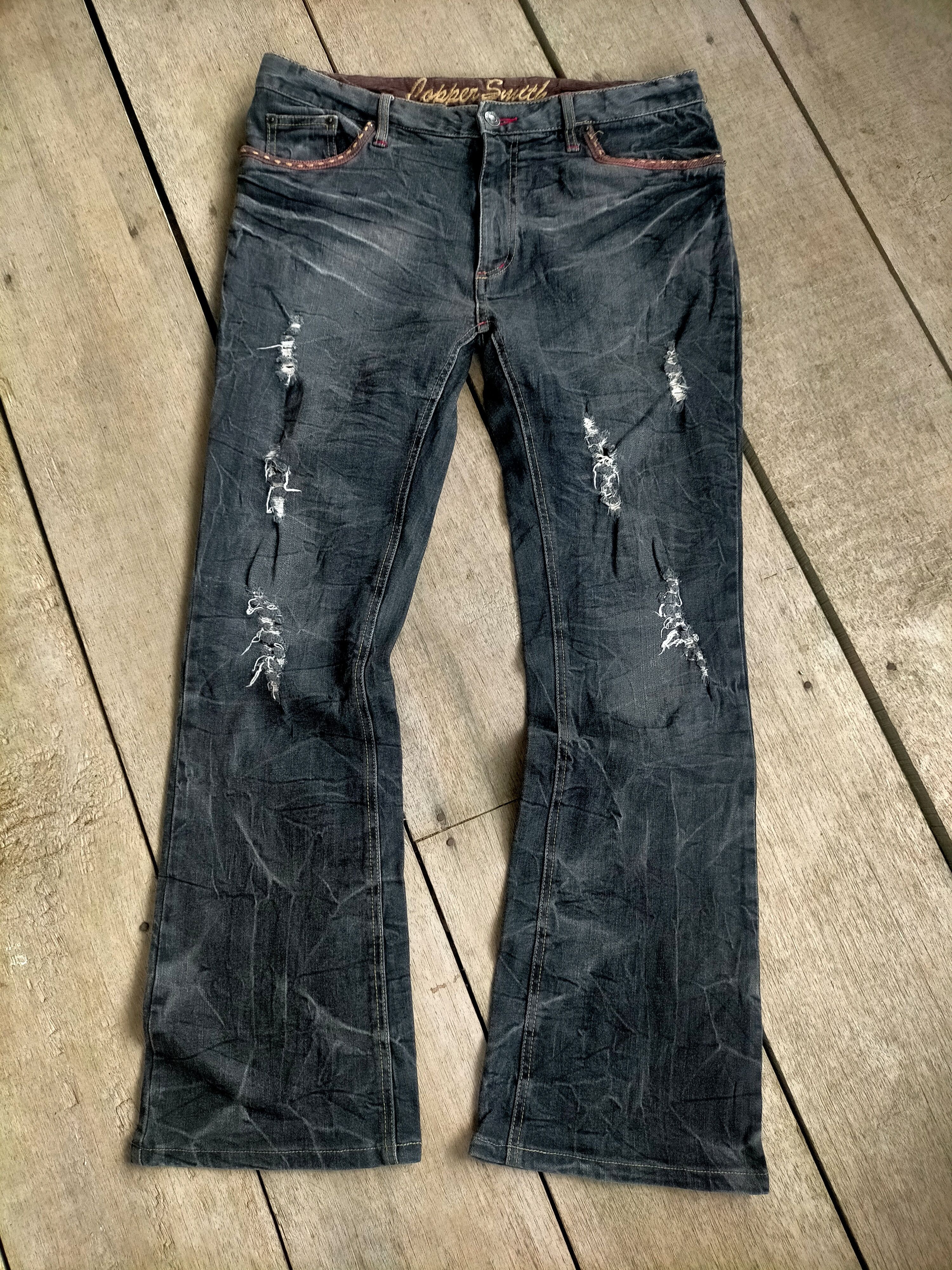 LGB RED ARROW S-WOLF レザーパッチデニム 28 If Six Was Nine × Japanese Brand × Le Grande Bleu (L.G.B.) LGB Red