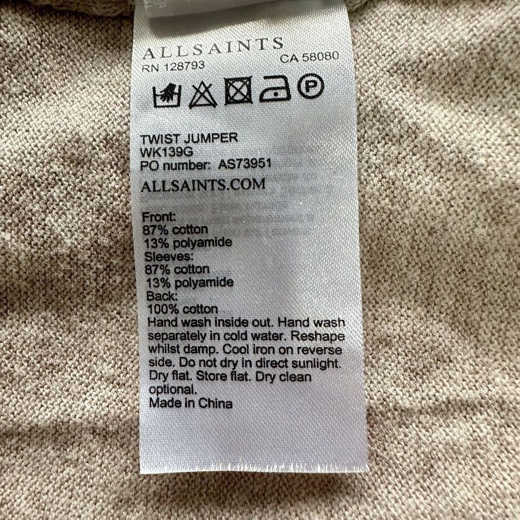 Allsaints All Saints Twist Jumper Deep V Neck Keyhole Pink Sweater S Size S / US 4 / IT 40 - 8 Thumbnail
