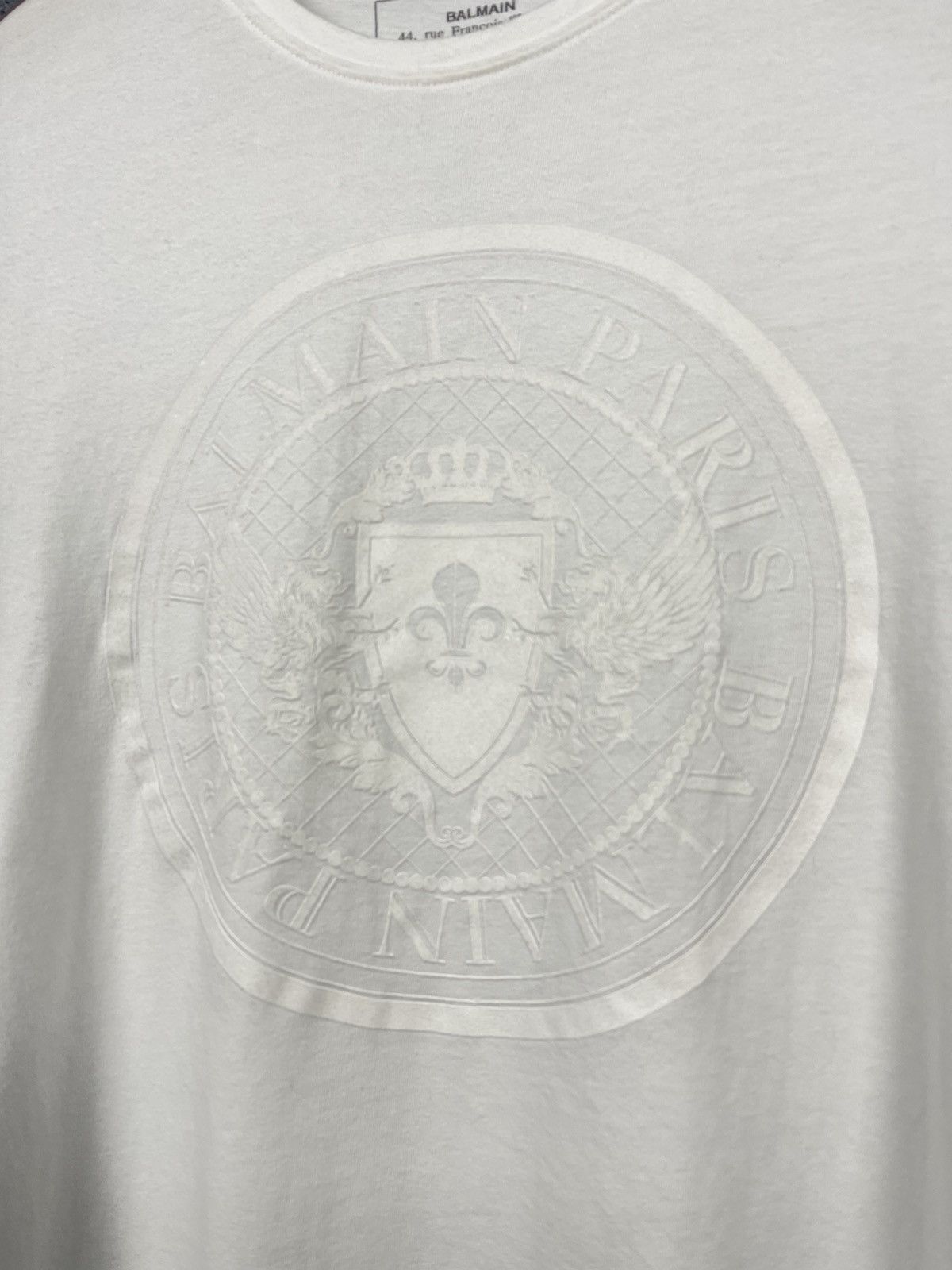 Balmain Balmain Flocked Coin White T-Shirt Men’s Size L Size US L / EU 52-54 / 3 - 6 Thumbnail