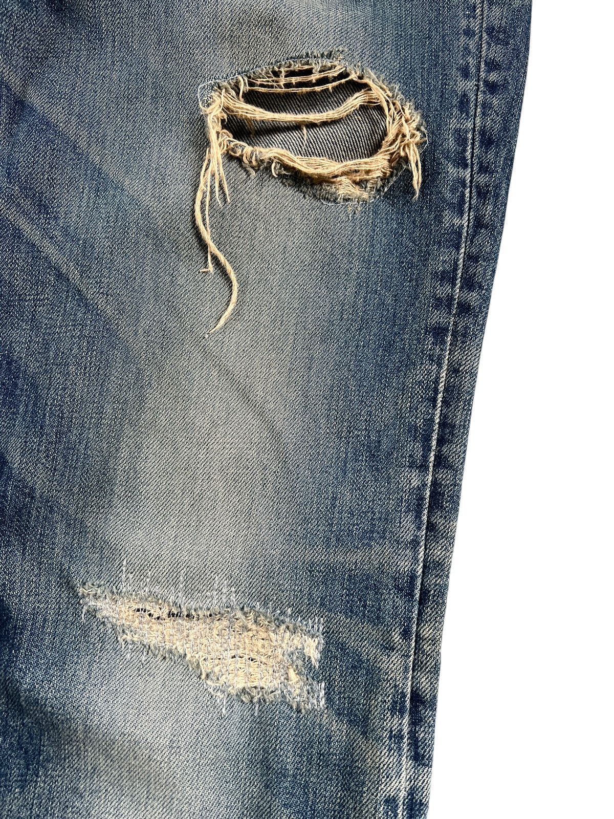 5351 POUR LES HOMMES × Japanese Brand Black Line by 5351 Pour Les Hommes Distressed Slim Denim Size US 32 / EU 48 - 5 Thumbnail