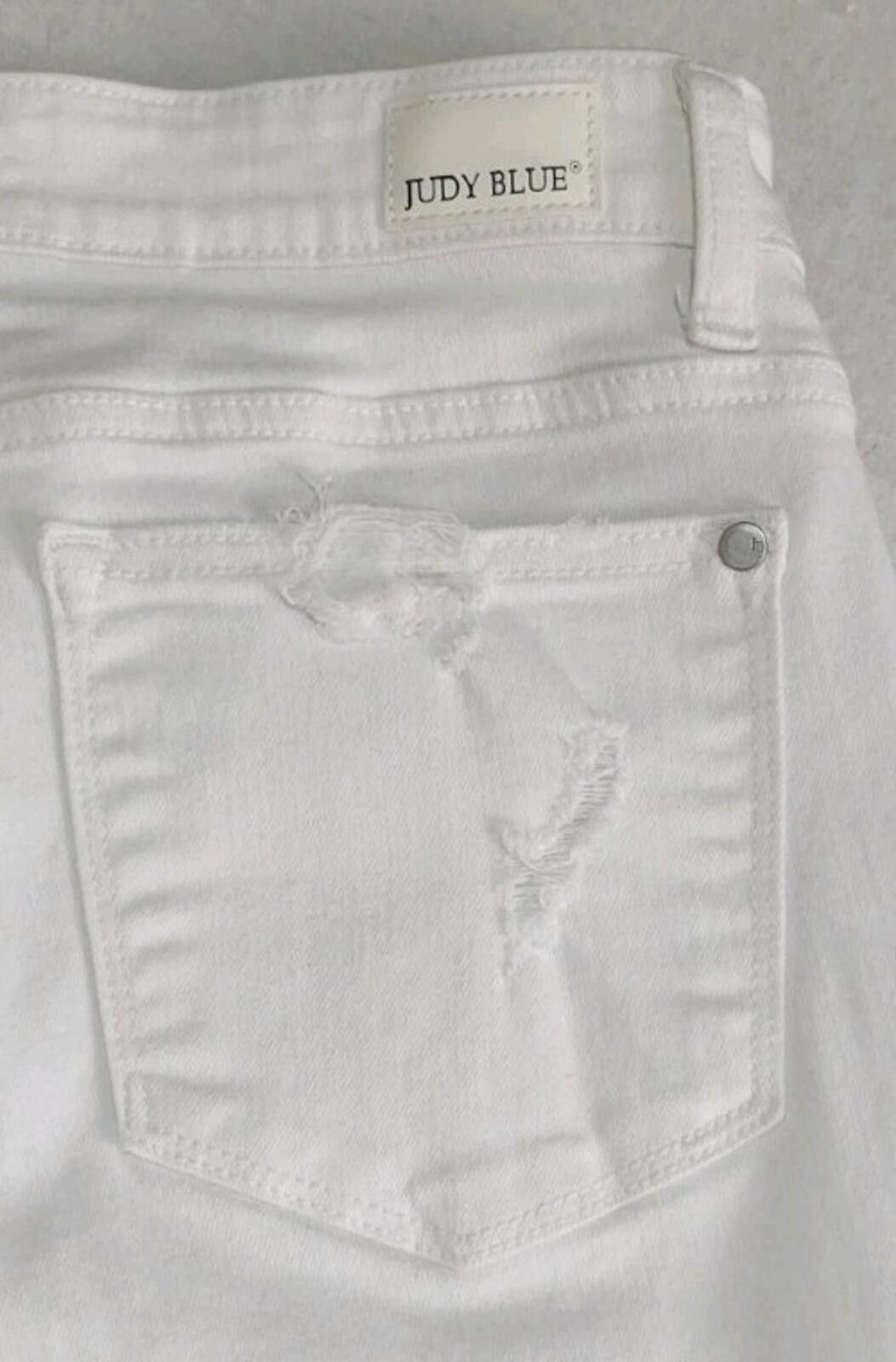 Other JUDY BLUE Womens White Jeans Distressed Denim Size 9/29 Size 29" - 5 Thumbnail