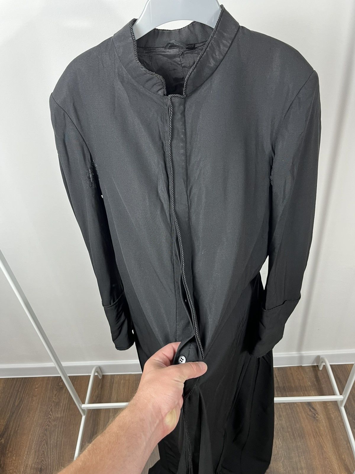 Vintage Antique Vintage Black Long Robe Coat Hidden Placket Size US M / EU 48-50 / 2 - 8 Thumbnail